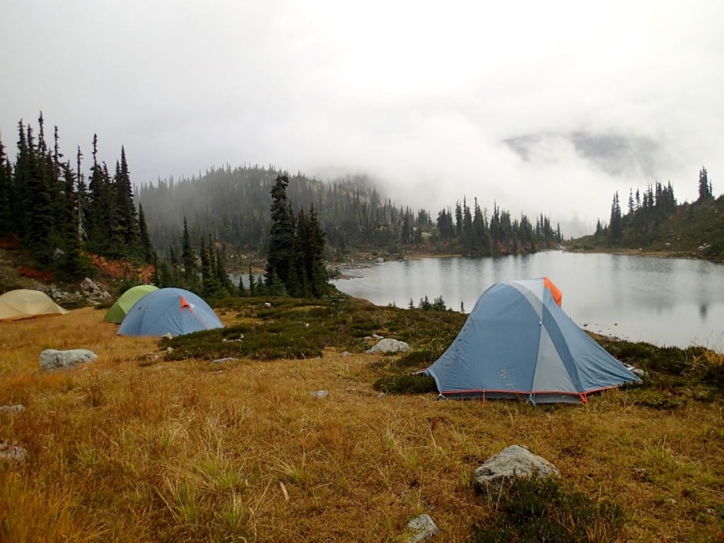 Fall backpacking campsite
