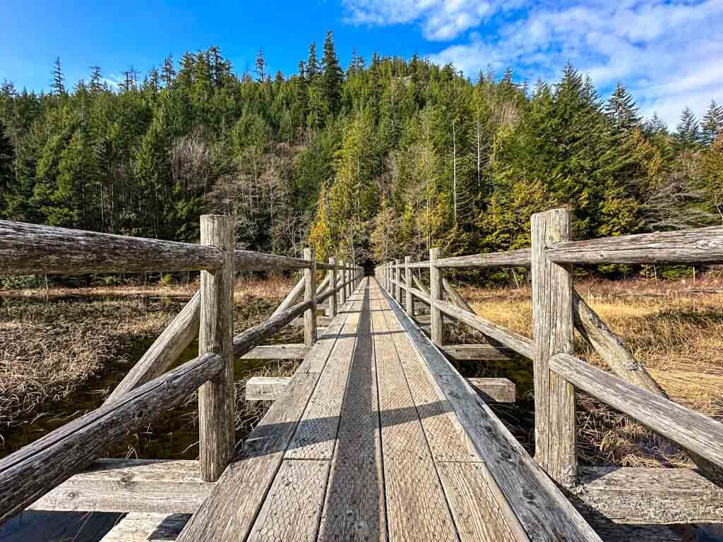 The big wooden bridge at Brohm Lake in Squamish