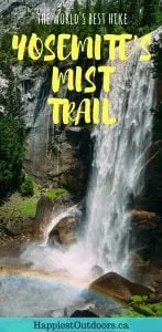 Hike the Mist Trail in Yosemite National Park, California, USA. It's the world's best day hike and passes by Vernal Falls and Nevada Falls. If you only do one hike in Yosemite, make it the Mist Trail. Click here for more info.