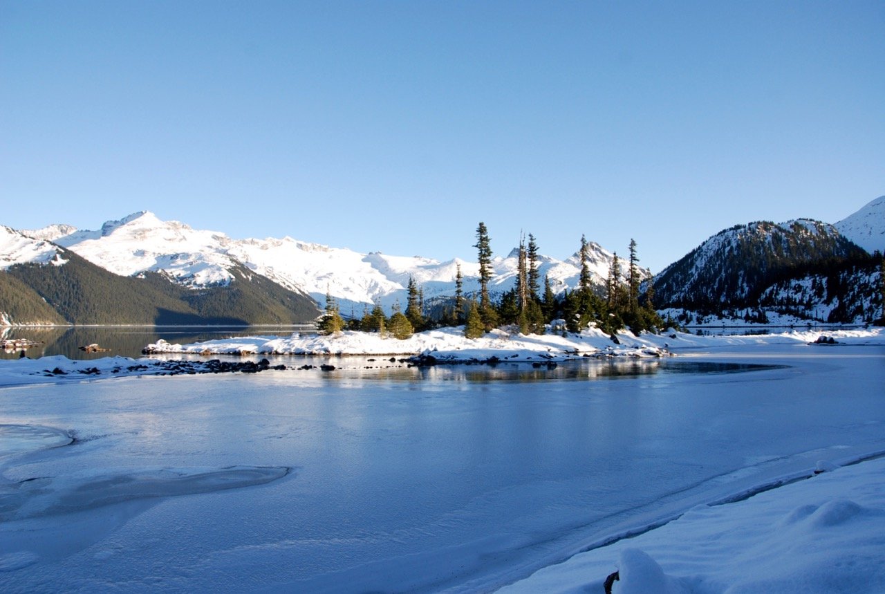 Frozen bay at Garibaldi Lake