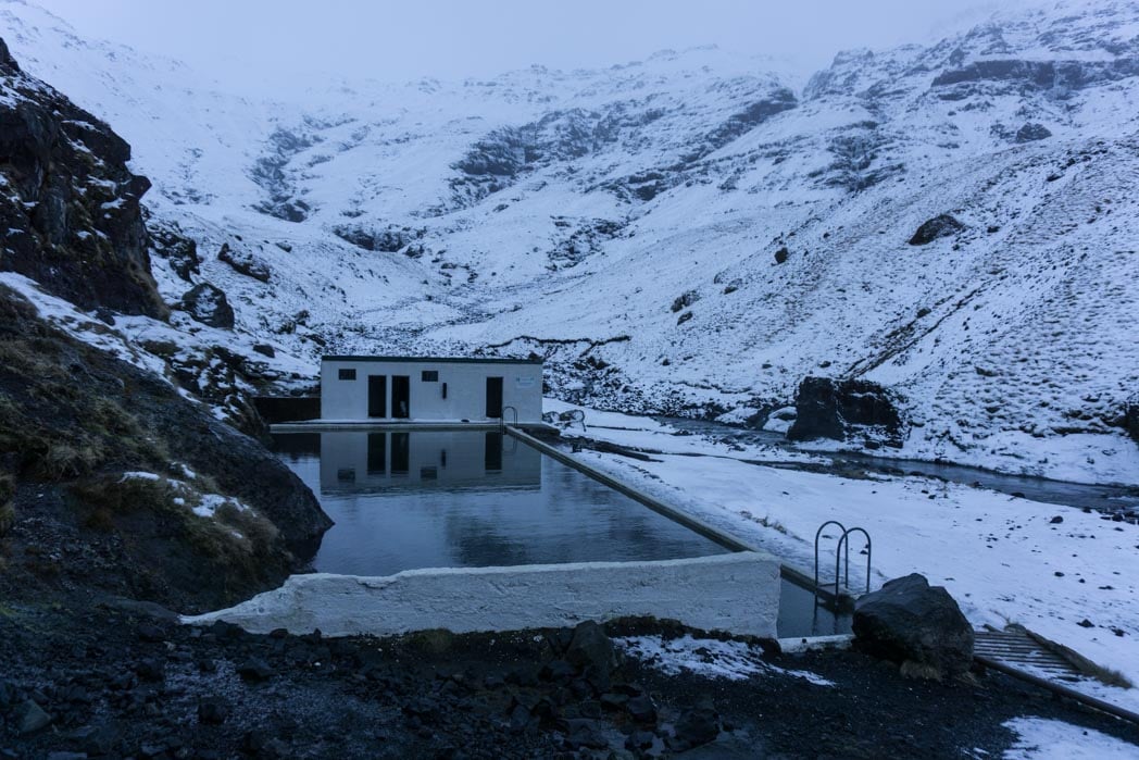 Thermal swimming pool Seljavallalaug in winter in Iceland: 7 Things You Might Not Know About Winter in Iceland