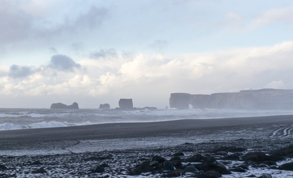 Reynisfjara black sand beach in winter. A winter week in Iceland. Iceland in January. 35 Photos that will make you want to go to Iceland in winter.
