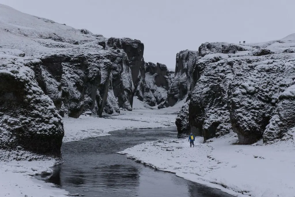 Fjaðrárgljúfur canyon in winter. A winter week in Iceland. Iceland in January. 35 Photos that will make you want to go to Iceland in winter.