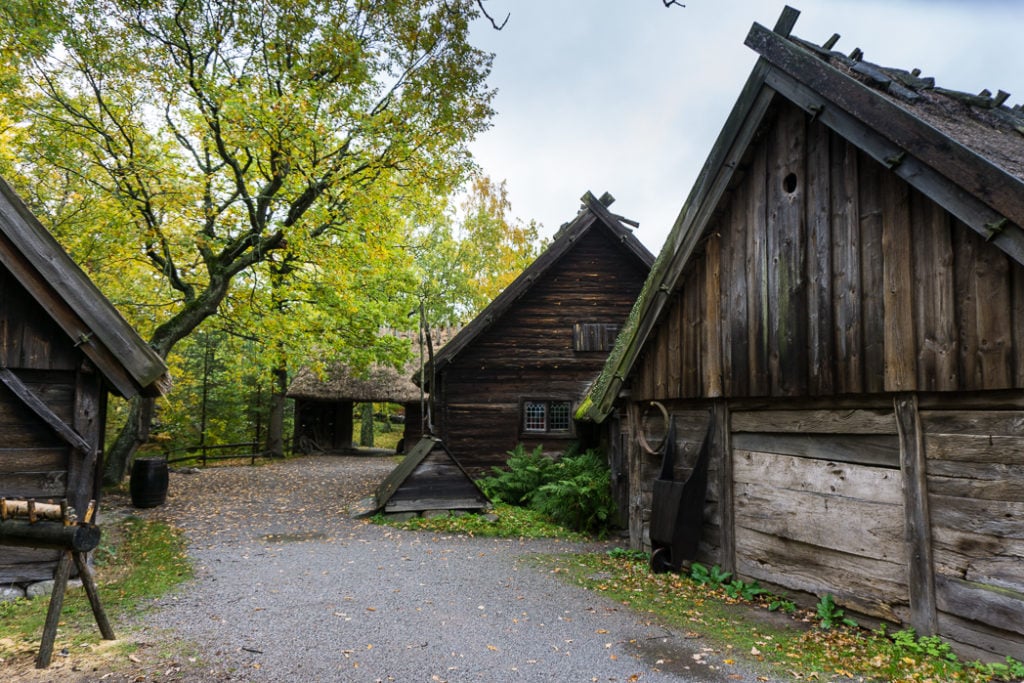 18th century farm buildings at the Skansen outdoor museum in Stockholm, Sweden. 30 photos of Stockholm that will inspire you to visit.