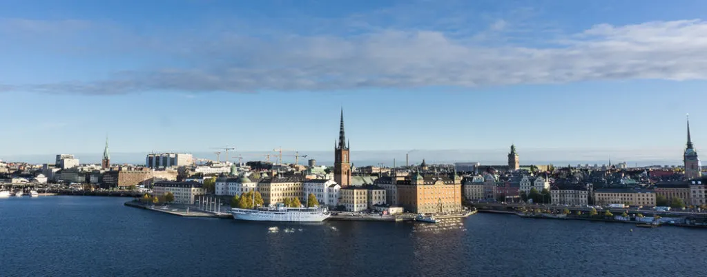 The view of Stockholm's old town from the bluffs in Sodermalm. 30 photos of Stockholm that will inspire you to visit.