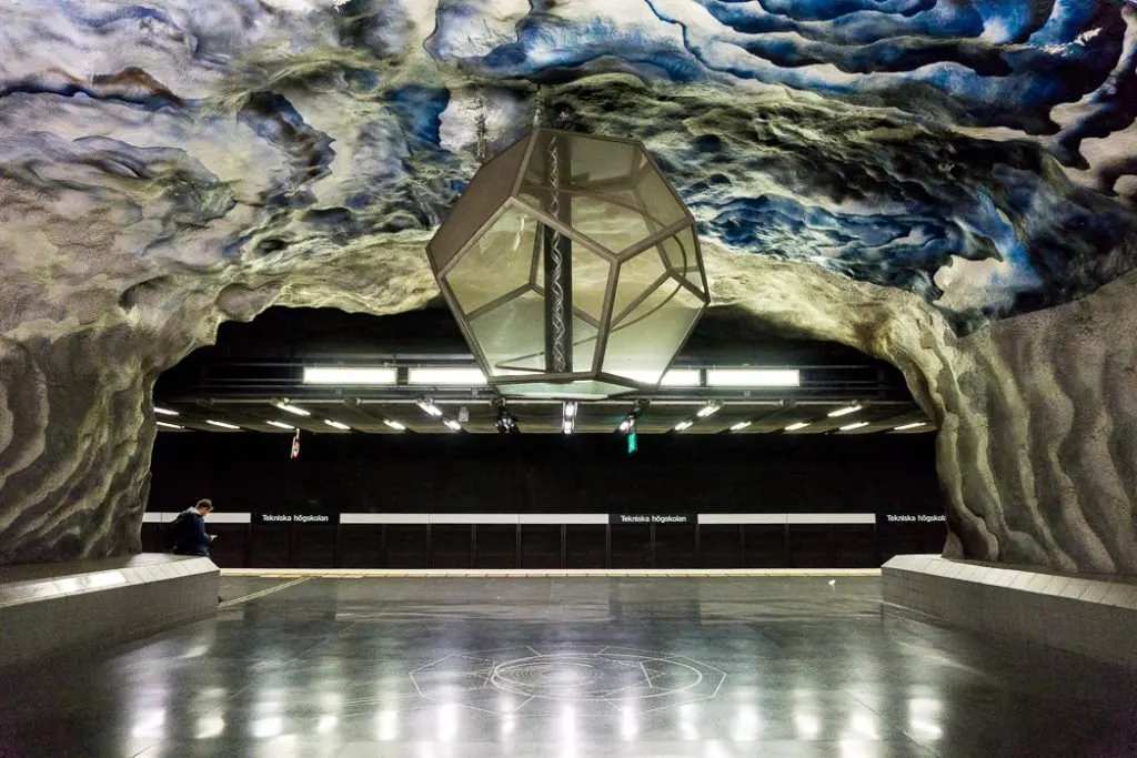 Tekniska Hogskolan station in Stockholm's Tunnelbana subway system. 30 photos of Stockholm that will inspire you to visit.