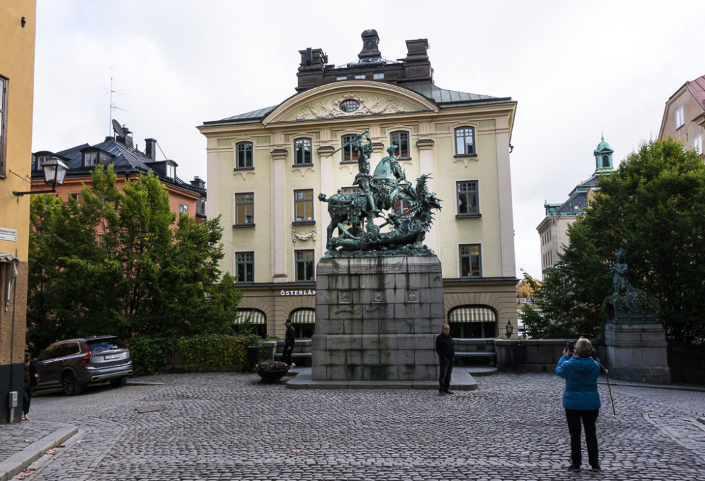 Statue of Saint George and the Dragon. Visit it on the Ultimate Self-Guided Walking Tour of Stockholm.