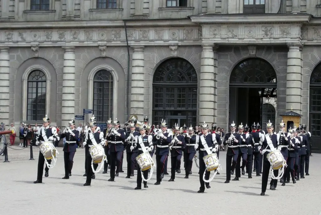 Changing of the Guard in Stockholm. Visit it on the Ultimate Self-Guided Walking Tour of Stockholm