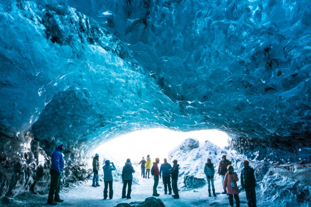 Glacier ice cave in Iceland