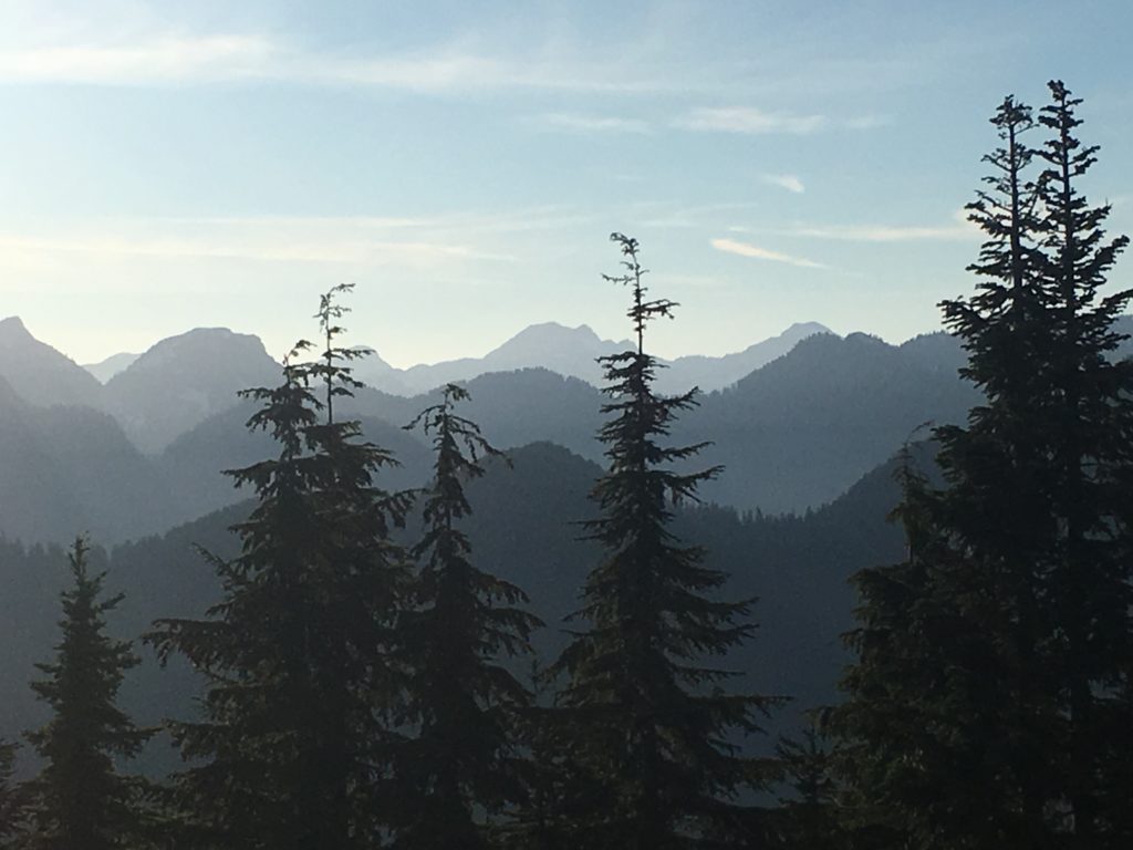 North Shore Mountains at dusk, Vancouver, BC, Canada