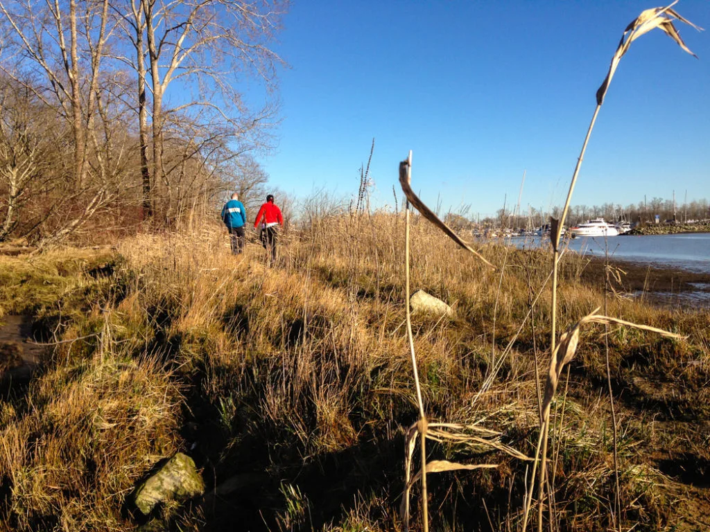 Deas Island Regional Park, one of over 100 snow-free hikes in Vancouver that you can hike all year long.