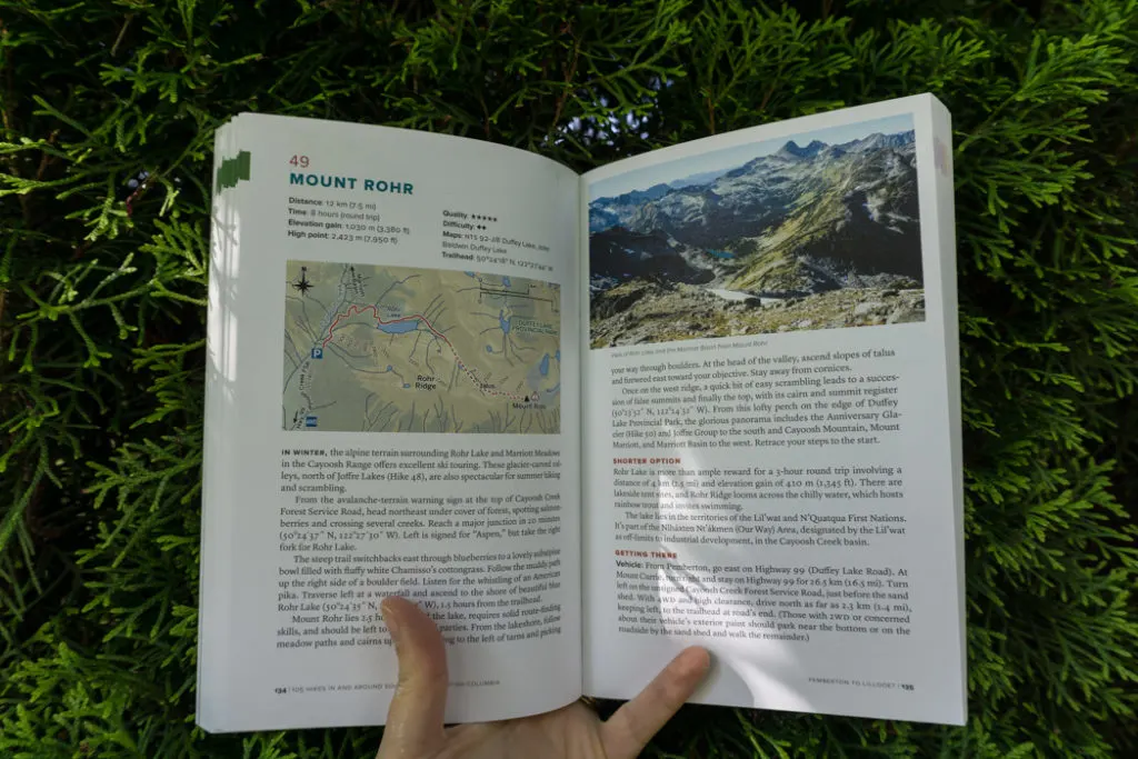 Hike 49 to Mount Rohr on the Duffey Lake road in 105 Hikes. Learn about the history of hiking guide books in BC from the 1st edition of 103 hikes in 1973 to the new 105 Hikes in and Around Southwestern British Columbia, published in 2018.