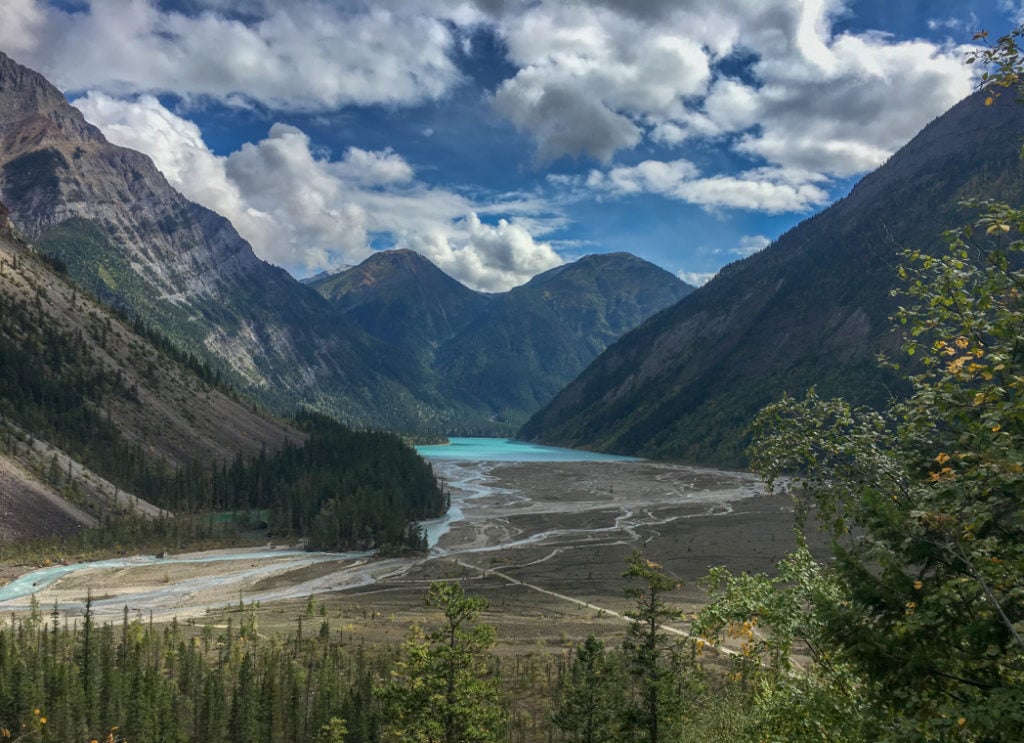 Looking down on Kinney Lake from the Berg Lake Trail. The Ultimate Guide to Hiking the Berg Lake Trail in Mount Robson Provincial Park in the Canadian Rockies