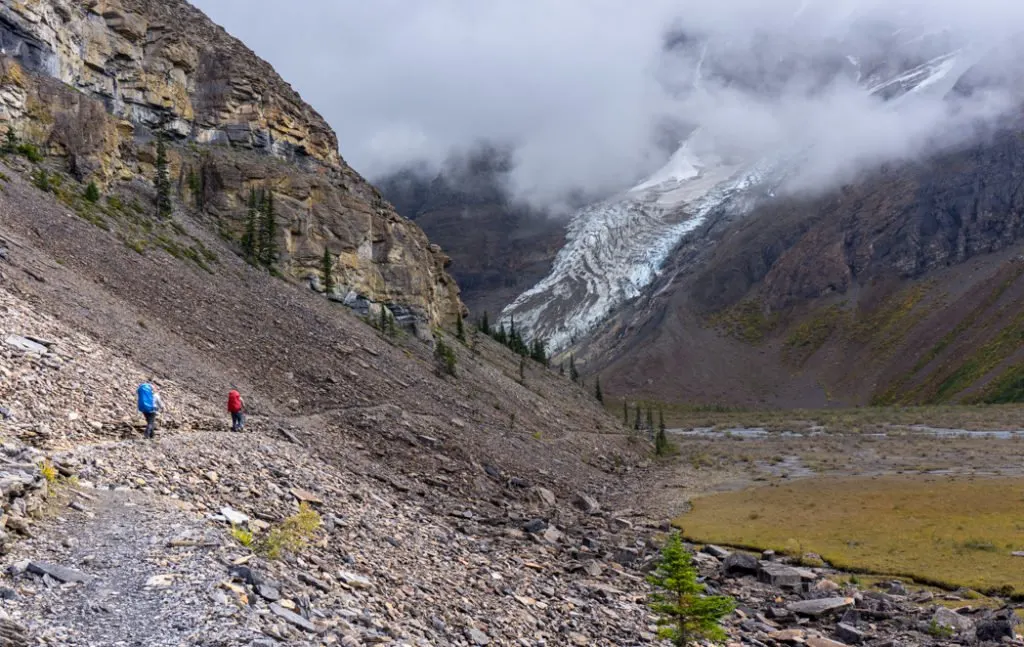 Hiking near Marmot campground on the Berg Lake Trail. The Ultimate Guide to Hiking the Berg Lake Trail in Mount Robson Provincial Park in the Canadian Rockies