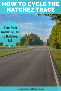How to cycle the Natchez Trace Parkway from Nashville to Natchez. Bike tour 444 miles along a quiet road through the American South. #biking #USA #cycling