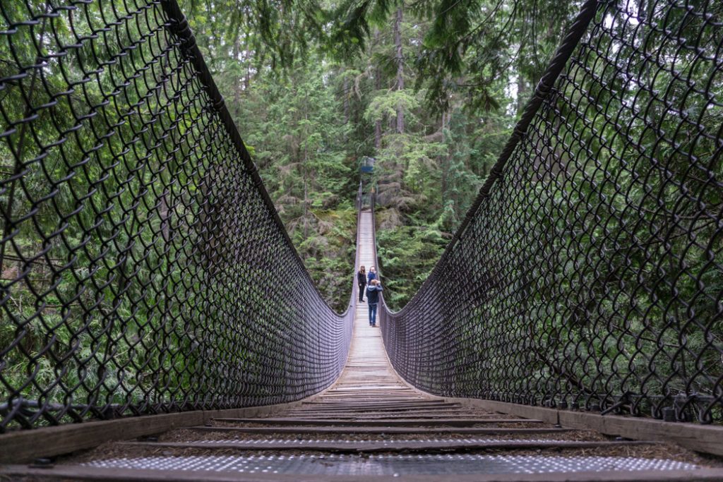 podul suspendat Lynn Canyon lângă Vancouver, BC