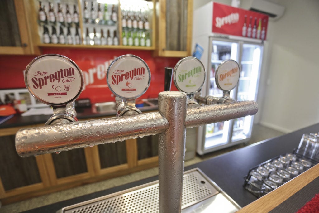 Taps at Spreyton Cider in Devonport, Tasmania. Just one of over 40 things to do in Devonport and Tasmania's North West.
