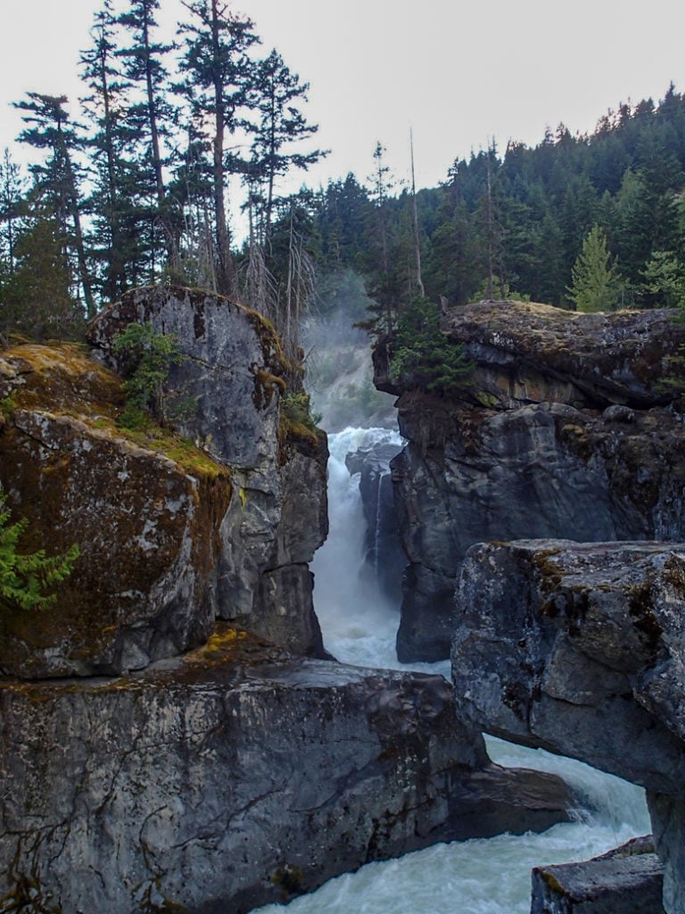Nairn Falls near Pemberton, BC. Just one of over 40 waterfalls near Vancouver you can hike to.