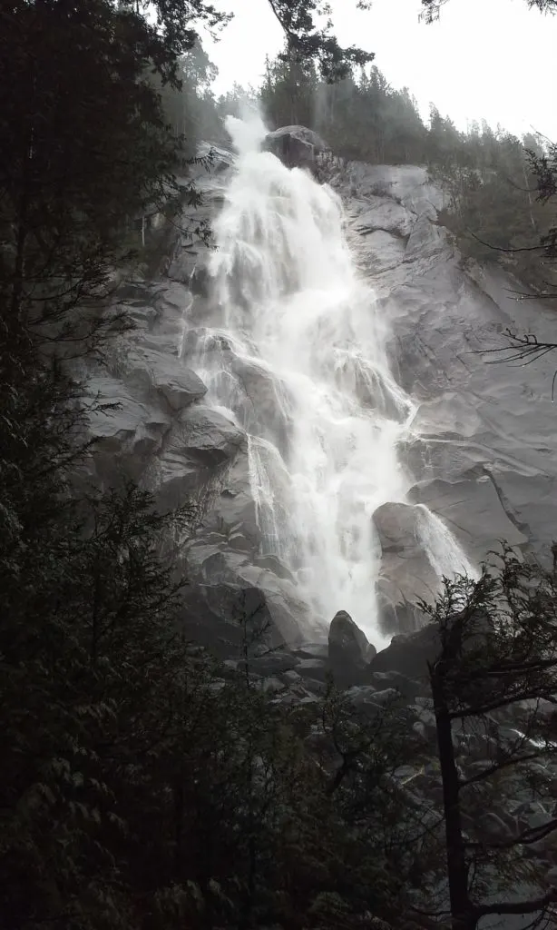 Shannon Falls in Squamish. Just one of over 40 waterfalls near Vancouver you can hike to.