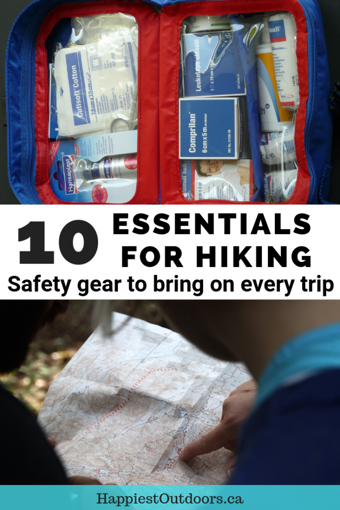 10 Essentials for Hiking: Safety gear to bring on every trip. Learn which gear you need to be prepared in case things go wrong. #hiking #hikinggear #emergencypreparedness