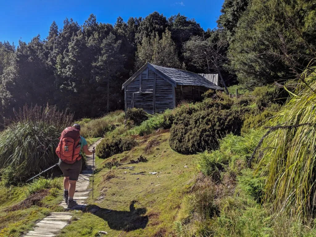Approaching Du Cane Hut on the Overland Track in Tasmania.