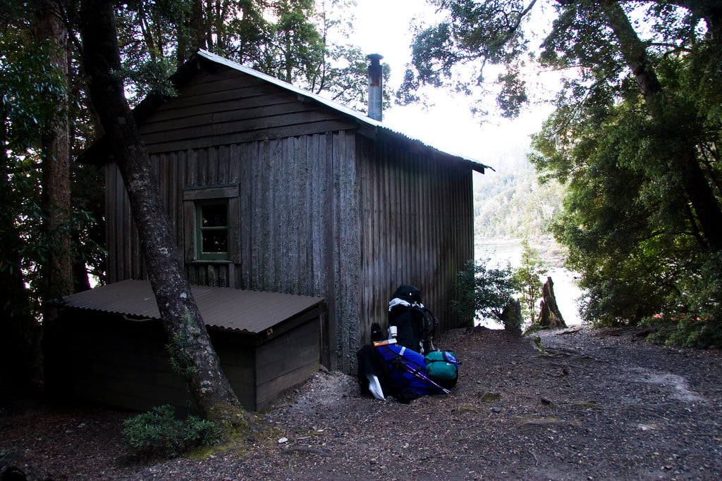 Echo Point Hut on Lake St Clair. One of the Overland Track huts that self-guided walkers can stay in.