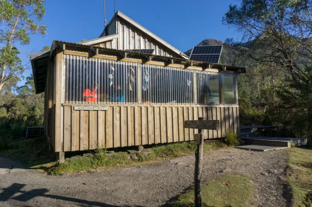 Kia Ora hut. One of the Overland Track huts that self-guided walkers can stay in.