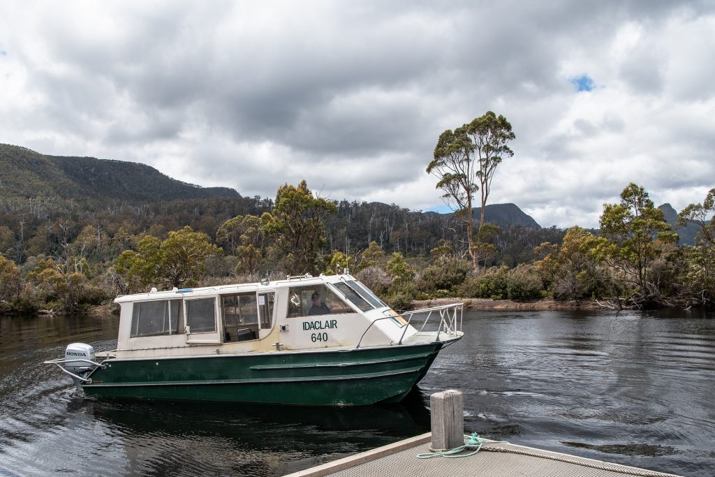 The Lake St Clair ferry goes from Narcissus to Cynthia Bay at the end of the Overland Track
