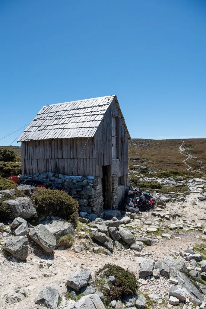 Kitchen Hut on the first section of the Overland Track from Ronny Creek to Waterfall Valley
