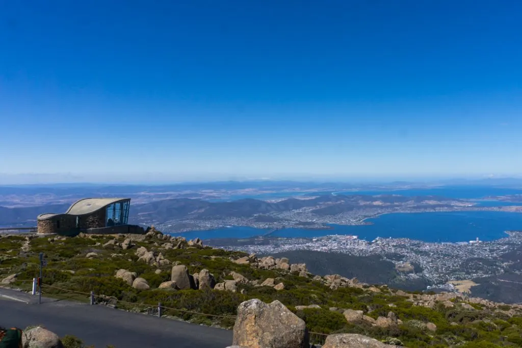 The view from the summit of kunanyi/Mount Wellington in Hobart, Tasmania