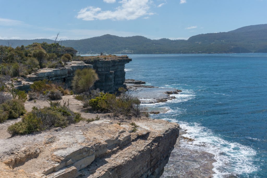 The view from Fossil Bay Lookout on the Tasman Peninsula in Tasmania, Australia