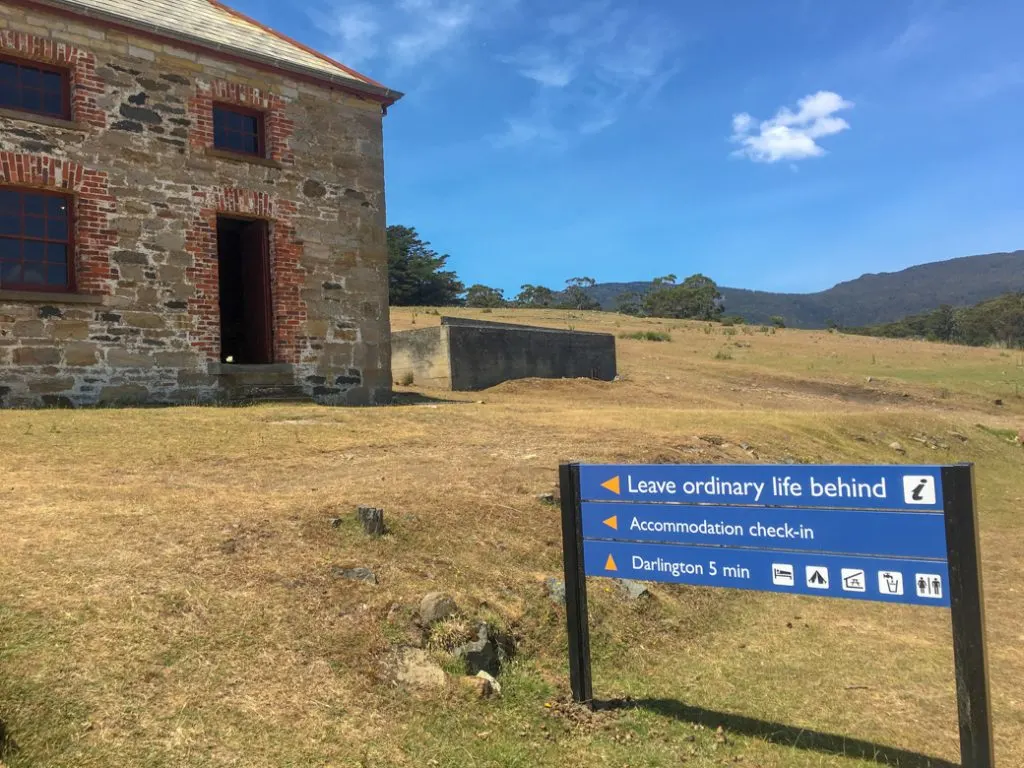 Accommodation check-in on Maria Island, Tasmania