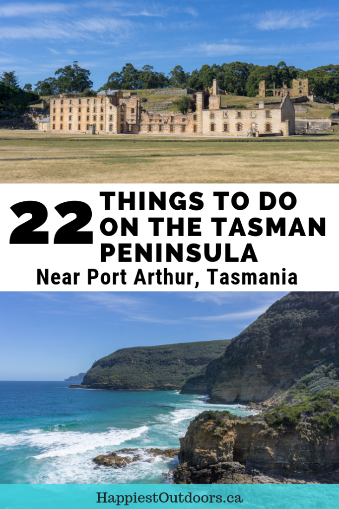 Things to do on the Tasman Peninsula near Port Arthur, Tasmania, Australia. A big list of the best Tasman Peninsula attractions including hiking, viewpoints, food, historical sites and more. #PortArthur #Tasmania #Australia #TasmanPeninsula
