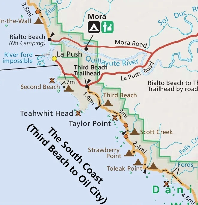 Olympic coast shop trail map