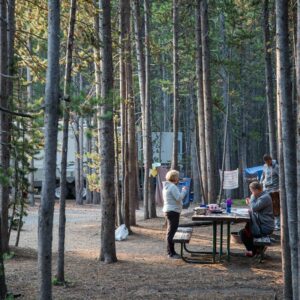 Camping at Canyon campground in Yellowstone National Park