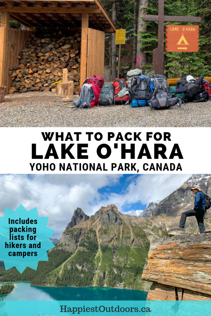 What to pack for Lake O'Hara in Yoho National Park, Canada. Lake O'Hara packing list for hikers and campers #LakeOHara #camping #hiking #BritishColumbia #Canada #CanadianRockies #packinglist #YohoNationalPark
