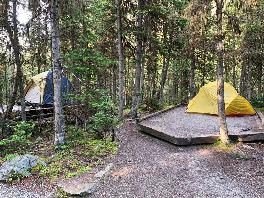 Tents at the Lake O'Hara campground in Yoho National Park