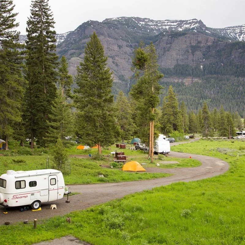 Pebble Creek Campground in Yellowstone National Park