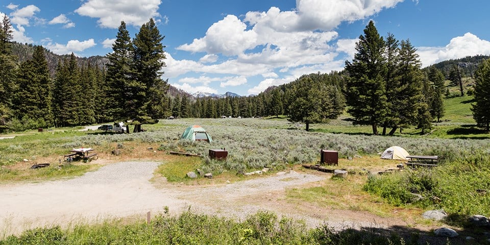 Camping at Slough Creek Campground in Yellowstone National Park