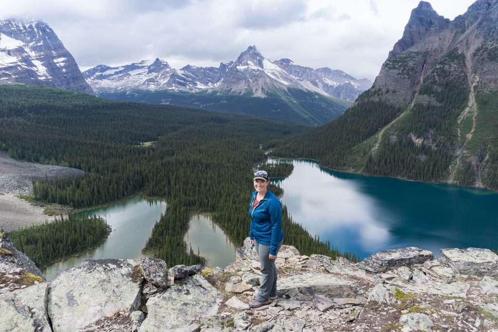 The view of Lake O'Hara and Mary Lake from Opabin Prospect in Yoho National Park