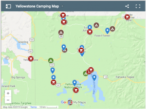 Camping in Yellowstone Google Map