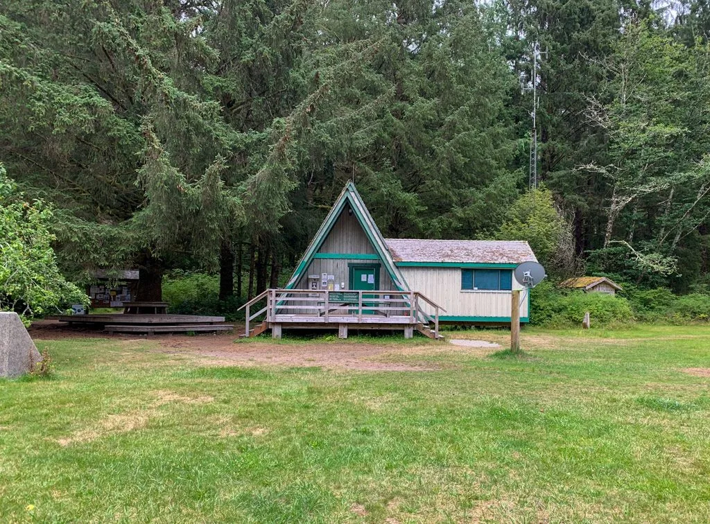 The Parks Canada office at the Pachena Bay trailhead for the West Coast Trail near Bamfield, BC