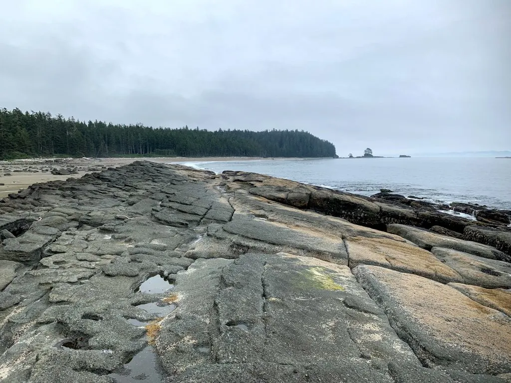 A rock formation at Cribs Creek on the West Coast Trail
