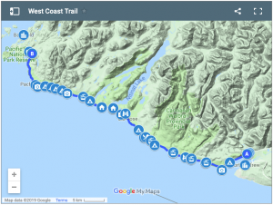 West Coast Trail google map