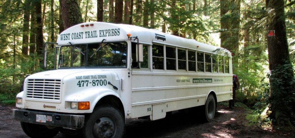 The West Coast Trail Express bus provides service to all West Coast Trail trailheads. 