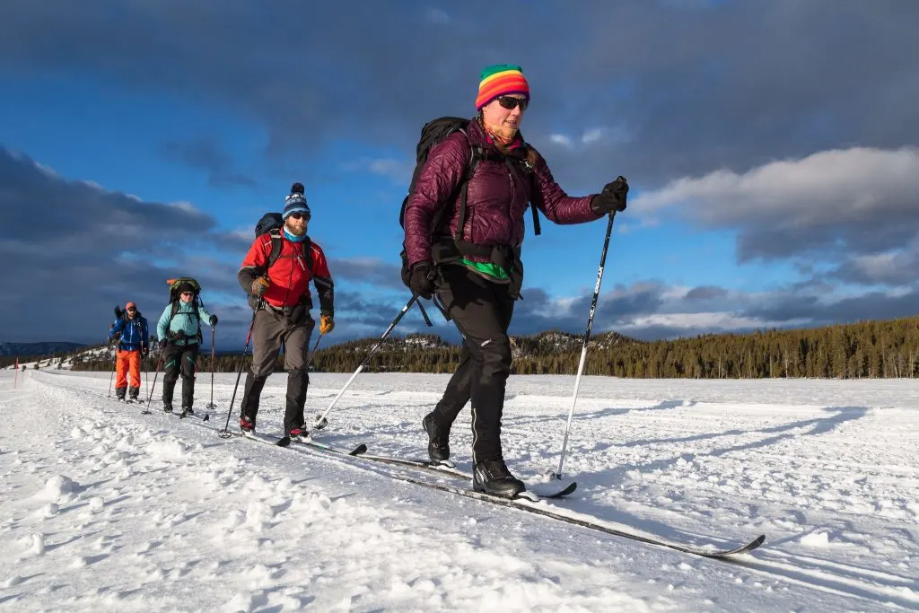 Cross country skiing in Yellowstone National Park