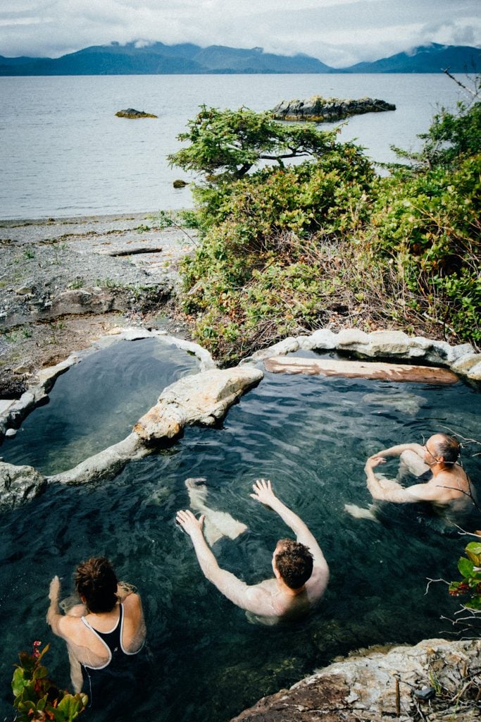 Hot spring pools at Hot Spring Island on Haida Gwaii in British Columbia, Canada