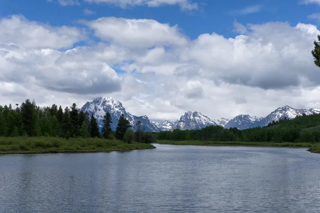 The view at Oxbow Bend Turnout in Grand Teton National Park