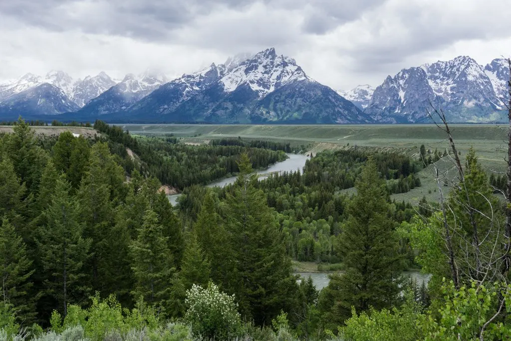 The view from Snake River Overlook in Grand Teton National Park
