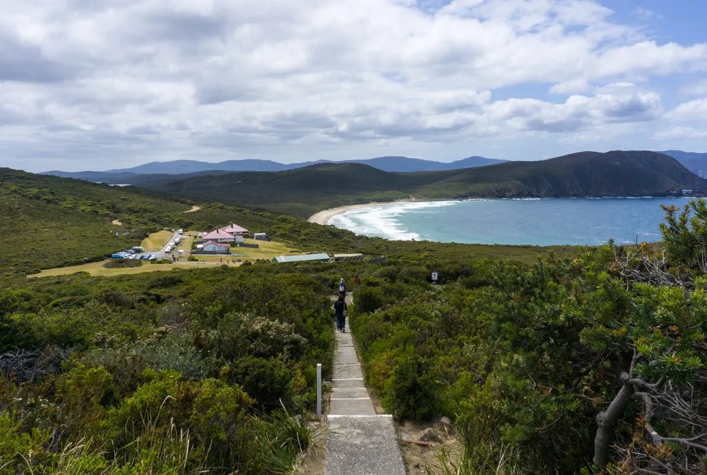 The view of Lighthouse Beach from Cape Bruny Lighthouse